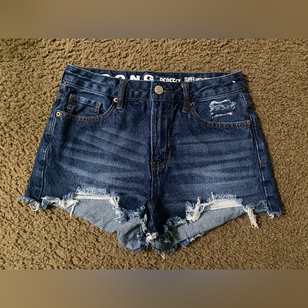 ☀️S.O.N.G. high rise dark blue jean shorts size 5/27
